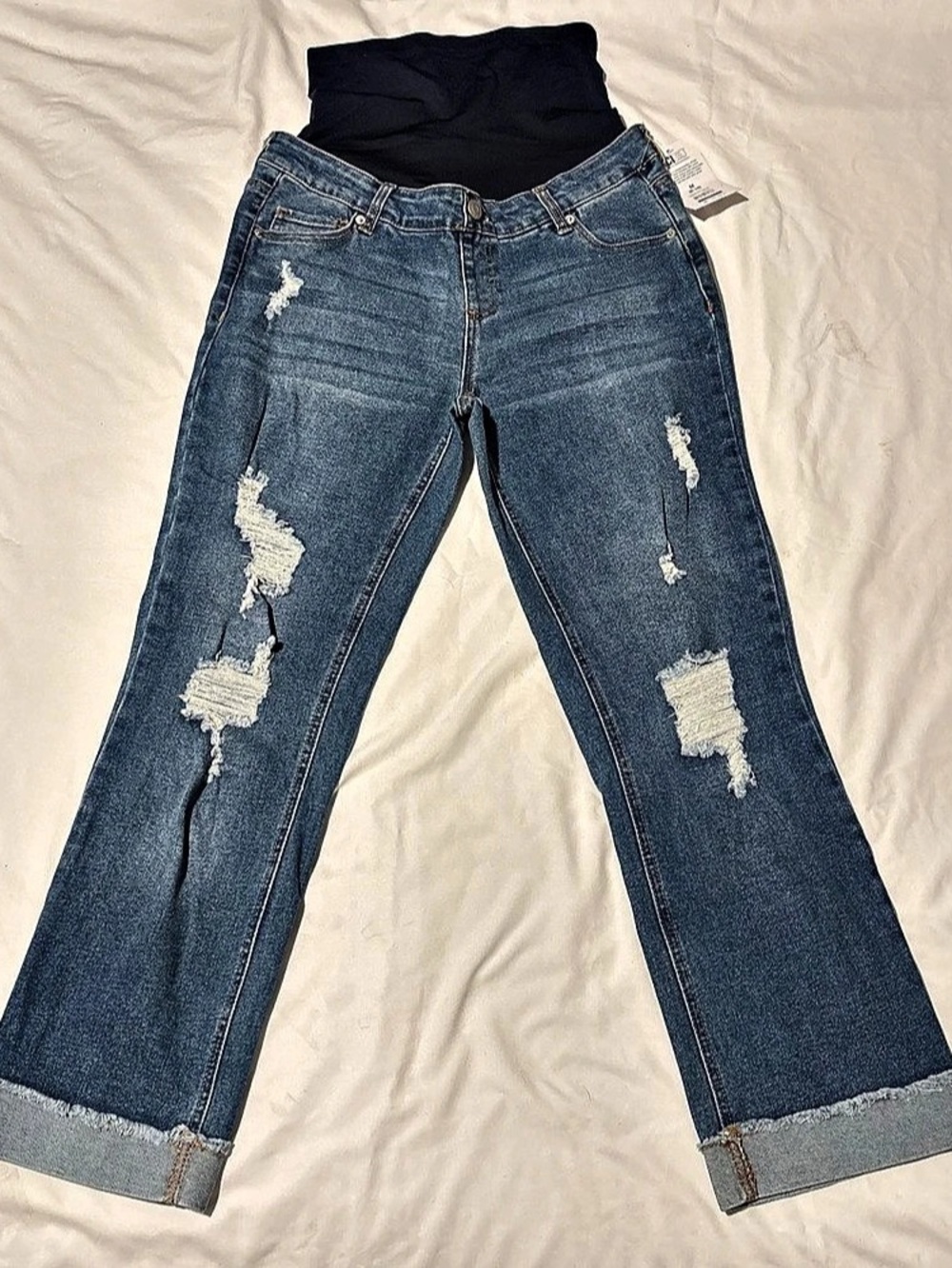 Time and Tru Maternity Boyfriend Jeans Blue Size Medium 8-10